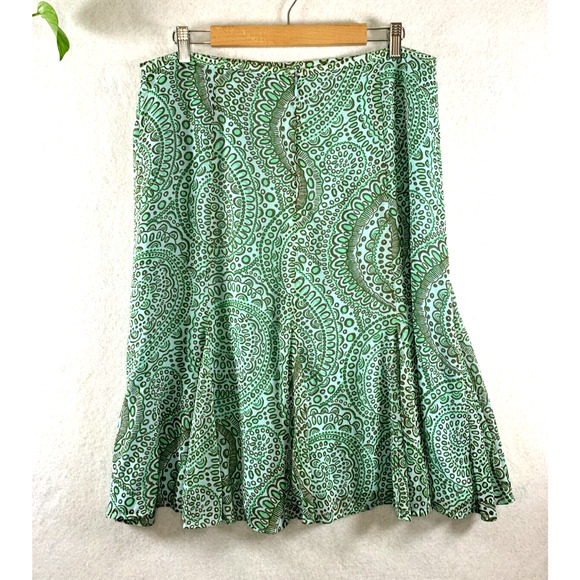 JH Collectible Women Midi Skirt Sz 14 Teal Fairy Feminine Romantic Artsy Chiffon - Picture 4 of 12